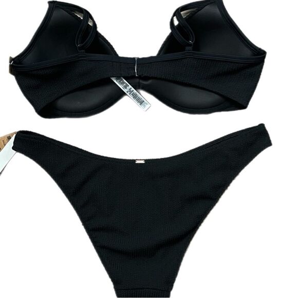 Victorias Secret Pink Swim Crinkle Push Up Padded Bikini Top Bottom Set XXL - Picture 3 of 4